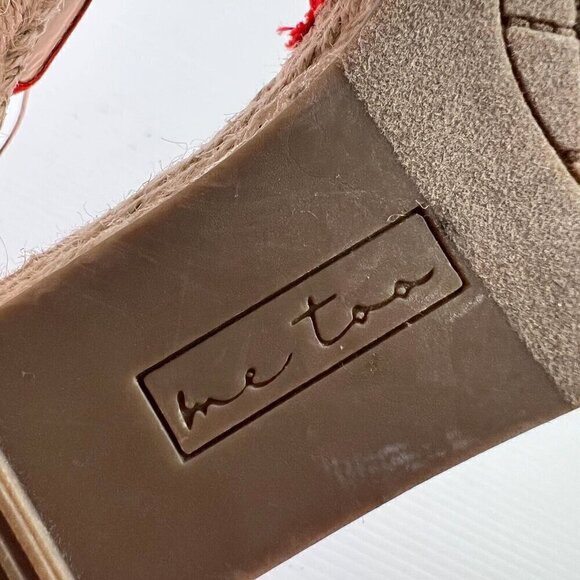 Me Too Casey Mini-Wedge Textile Criss Cross Open Toe Red Sandal Womens Size 8M - Picture 10 of 11